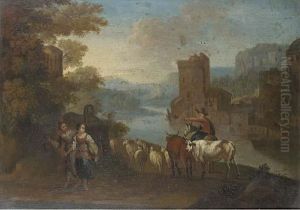 An Italianate River Landscape
