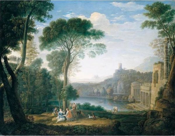 A Classical Landscape With The Nymph Egeria Mourning For Numa - view 1