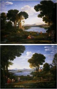 A Landscape With A Watermill And Dancing Figures
