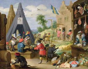 A Monkey Encampment by David The Younger Teniers