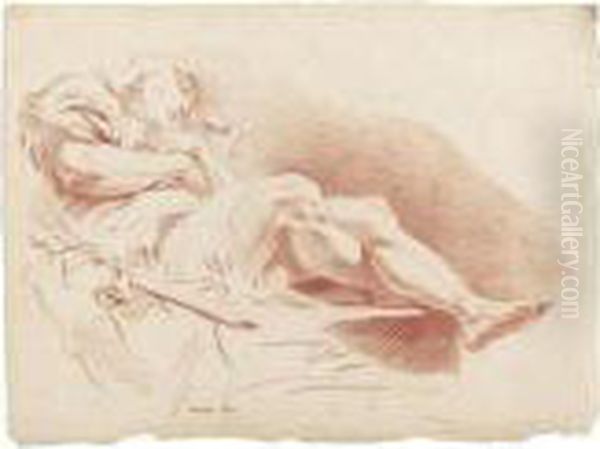 Study Of A Sleeping Man, With Subsidiary Studies Of An Arm Andhead - view 1