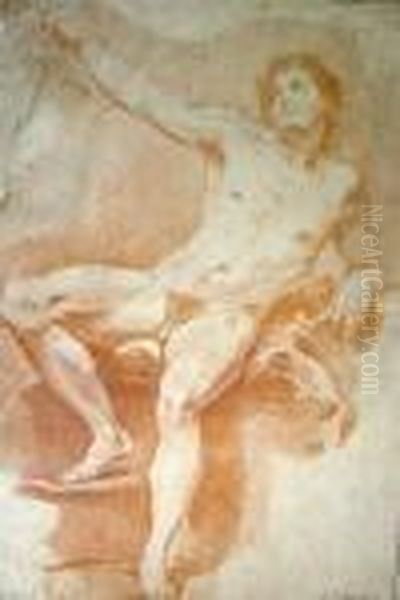 Study Of A Reclining Male Nude - view 1