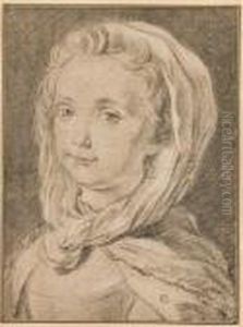 Portrait En Buste De La Fille De L'artiste by Carle van Loo