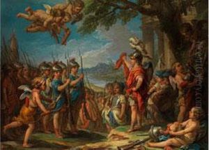 Der Liebesgott Amor Lasst Seine Truppen Exerzieren by Carle van Loo