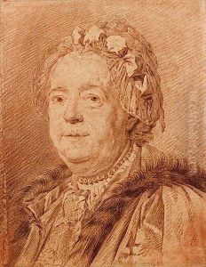 Portrait De Femme Vue De Trois-quarts, Portant Une Robe D'interieur Polonaise by Carle van Loo
