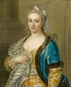 Portrait De Dame En Bleu by Carle van Loo