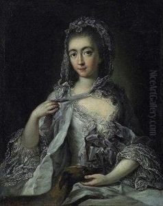 Portrait Of A Young Noblewoman With Lace-set Negligee by Carle van Loo