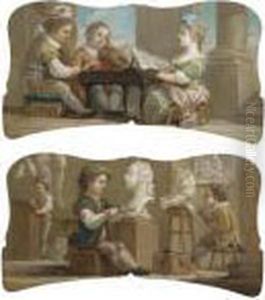 An Allegory Of Music;
 An Allegory Of Sculpture by Carle van Loo