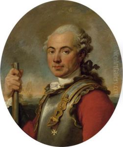 Portrait Des Francois Sadouvilliers De Billaud, Kapitanleutnant Im Regiment Von Hallwyl. by Carle van Loo