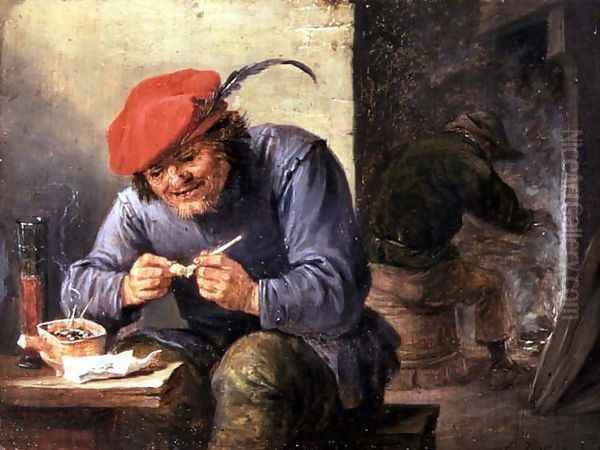 Seated Peasant Filling a Pipe - view 1