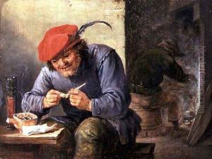 Seated Peasant Filling a Pipe