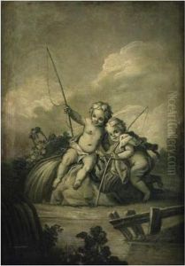Puttis Jouant Dans Des Paysages by Carle van Loo