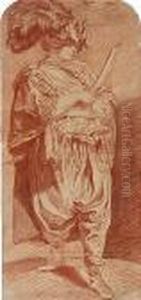Standing Figure In Oriental Costume Holding A Sword