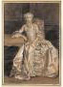 Portrait De Mademoiselle Taffin De Troisville by Carle van Loo