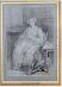 Portrait De Femme Assise, Tricotant by Carle van Loo
