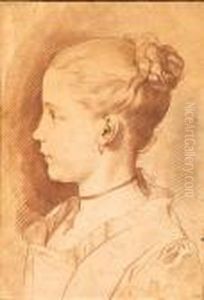 Portrait Presume De La Fille De L'artiste En Buste, De Profil Versla Gauche by Carle van Loo
