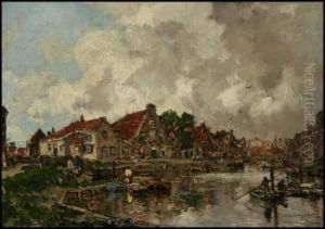 Delfthaven - Holland by Johann Hendrik Van Mastenbroek