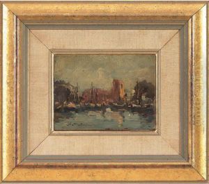 Harbor Scene by Johann Hendrik Van Mastenbroek