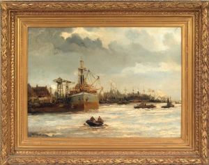 Harbor Scene by Johann Hendrik Van Mastenbroek