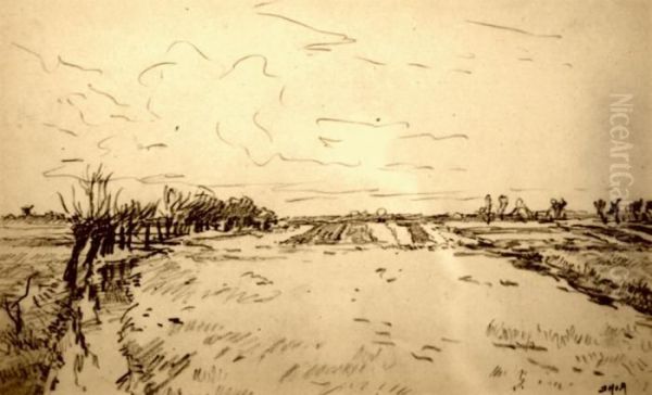 Polderlandschap. Gemonogrammeerd - view 1