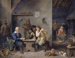 Figures Gambling in a Tavern 1670