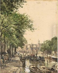 A View Of Rotterdam by Johann Hendrik Van Mastenbroek