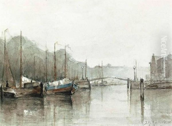 Moored Boats In Rotterdam - view 1