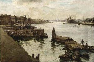 Rotterdam Harbour by Johann Hendrik Van Mastenbroek