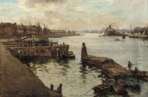 Rijnhaven, Rotterdam by Johann Hendrik Van Mastenbroek