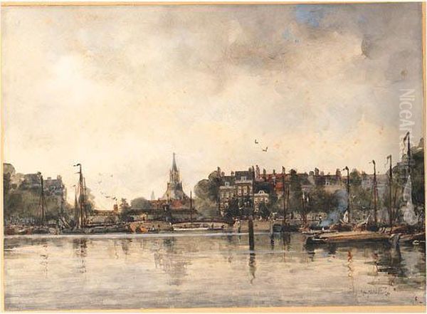 A Townview With Moored Vessels Along A Quay - view 1
