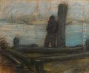 Dokwerker Aan De Haven by Eugeen Van Mieghem