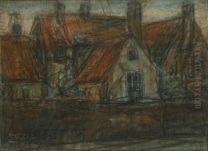 Dorpsgezicht by Eugeen Van Mieghem