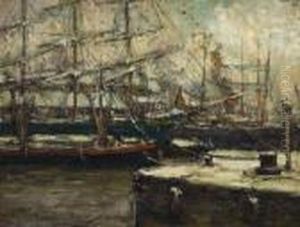 Winter Aan De Dokken by Eugeen Van Mieghem