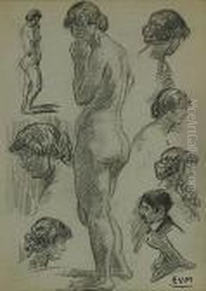 Portret Van Jozef Posenaer En Naaktstudies - view 1