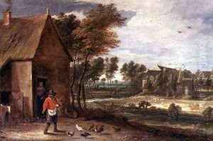 A River Landscape by David The Younger Teniers