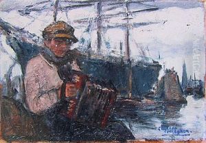Accordeoniste Au Port D'anvers