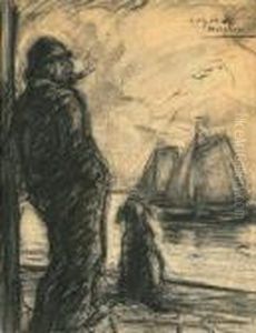 Man Met Hond Aan De Kade (ca. 1904)