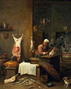 In the Kitchen, 1669 by David The Younger Teniers