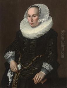 Portrait Of A Lady, Three-quarter-length by Michiel Jansz. Van Miereveldt