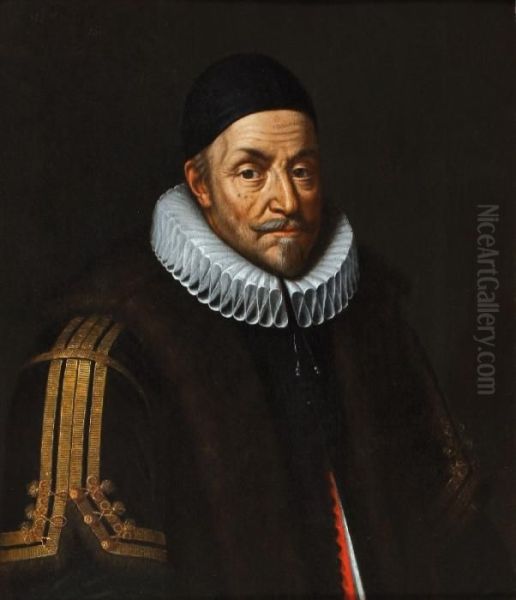 Portrait Of Princewilliam Of Orange, Bust-length, Wearing A Lace Collar And A Blackcap - view 1