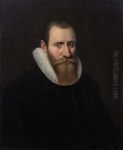 Portrait Of A Man. Oil/oak