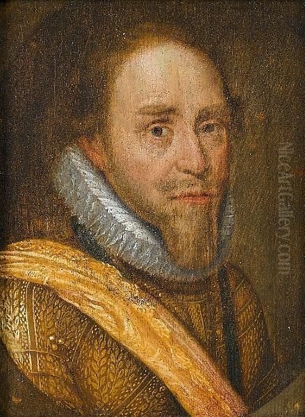 Portrait Of Maurice, Prince Of 
Orange, Count Of Nassau, Bust-length, In Armour With An Orange Sash, In A
 Painted Oval - view 1