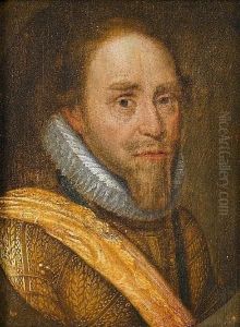 Portrait Of Maurice, Prince Of 
Orange, Count Of Nassau, Bust-length, In Armour With An Orange Sash, In A
 Painted Oval