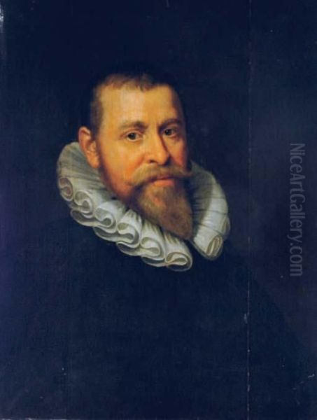 Portrait Of A Gentleman, Bust-length, In A Black Coat And Lace Collar - view 1