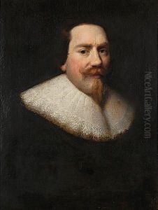 Portrait Of A Gentlemanin Black With A Lace Edged Ruff