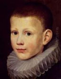 Portrait D'enfant A La Fraise by Michiel Jansz. Van Miereveldt