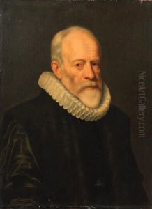 Portrait Of Johan Van Oldebarneveldt by Michiel Jansz. Van Miereveldt