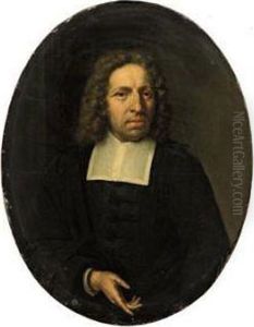Portrait Of A Gentleman, Half-length, In A Black Costume With Awhite Collar thumbnail