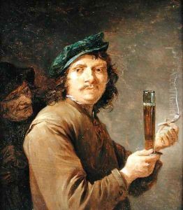 Man Holding a Pipe and a Glass of Beer