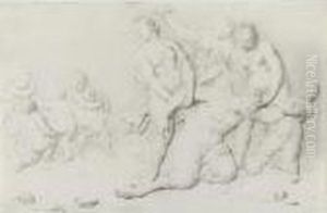 Nymphs, Putti And A Satyr In Bacchic Revels
